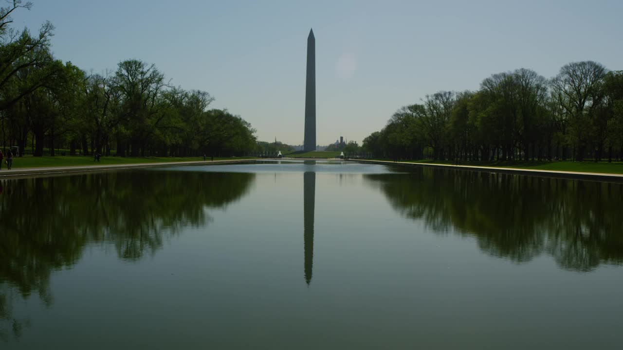 Stock Footage Washington Monument Reflecting On The Water Live Wallpaper - Free Download