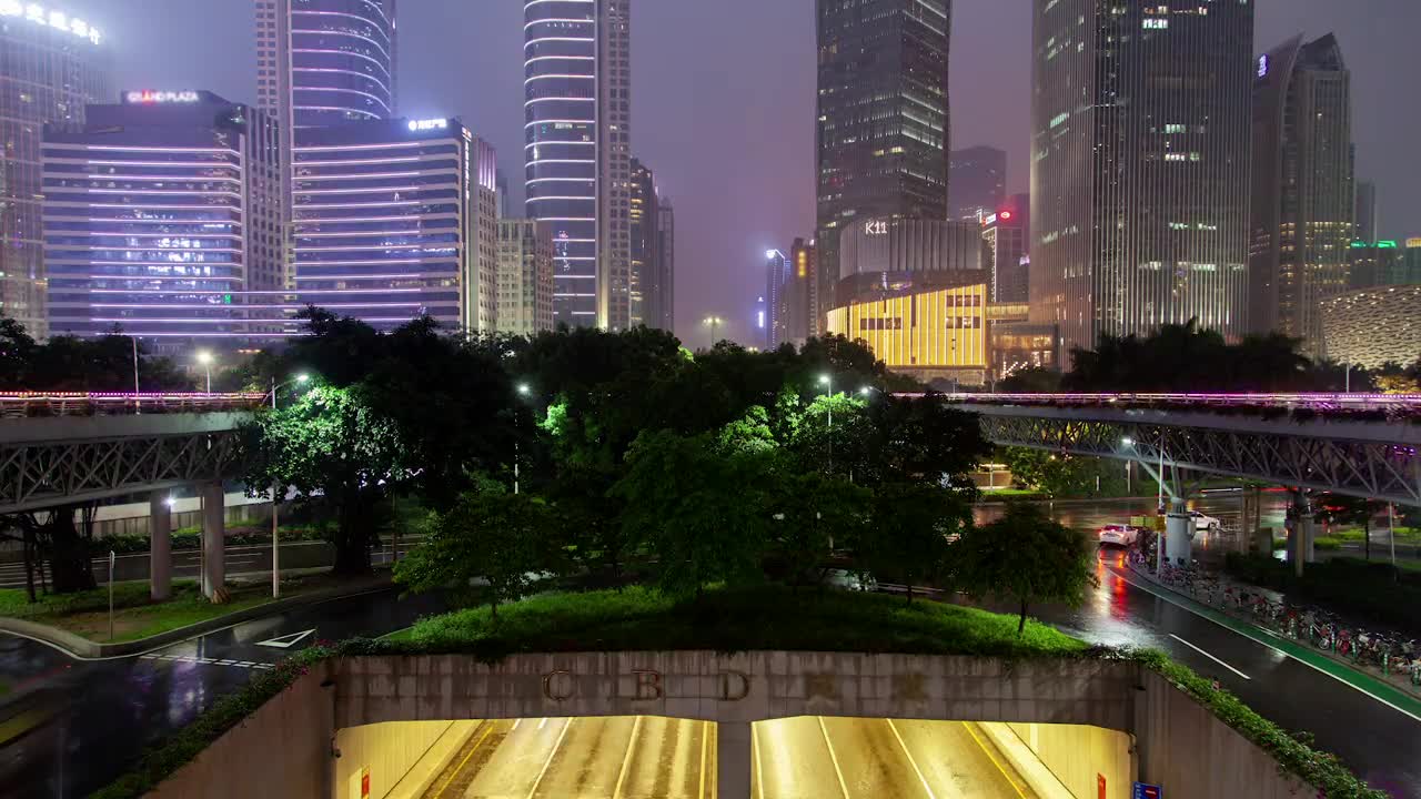 Free Stock Video Underground Tunnel And Skyscrapers At Night Live Wallpaper - Free Download