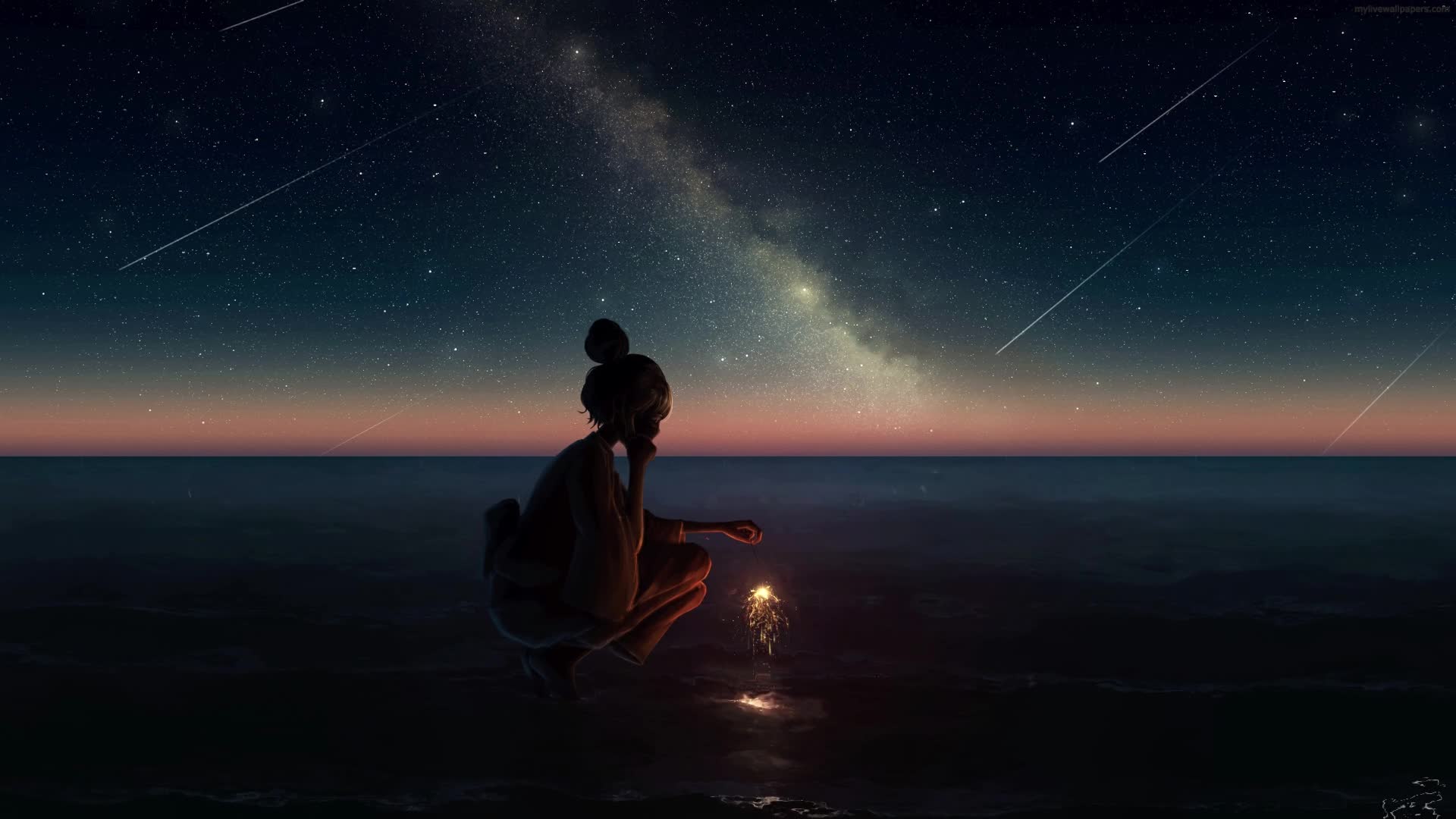 Live Wallpaper Sparklers Reflection - Free Download