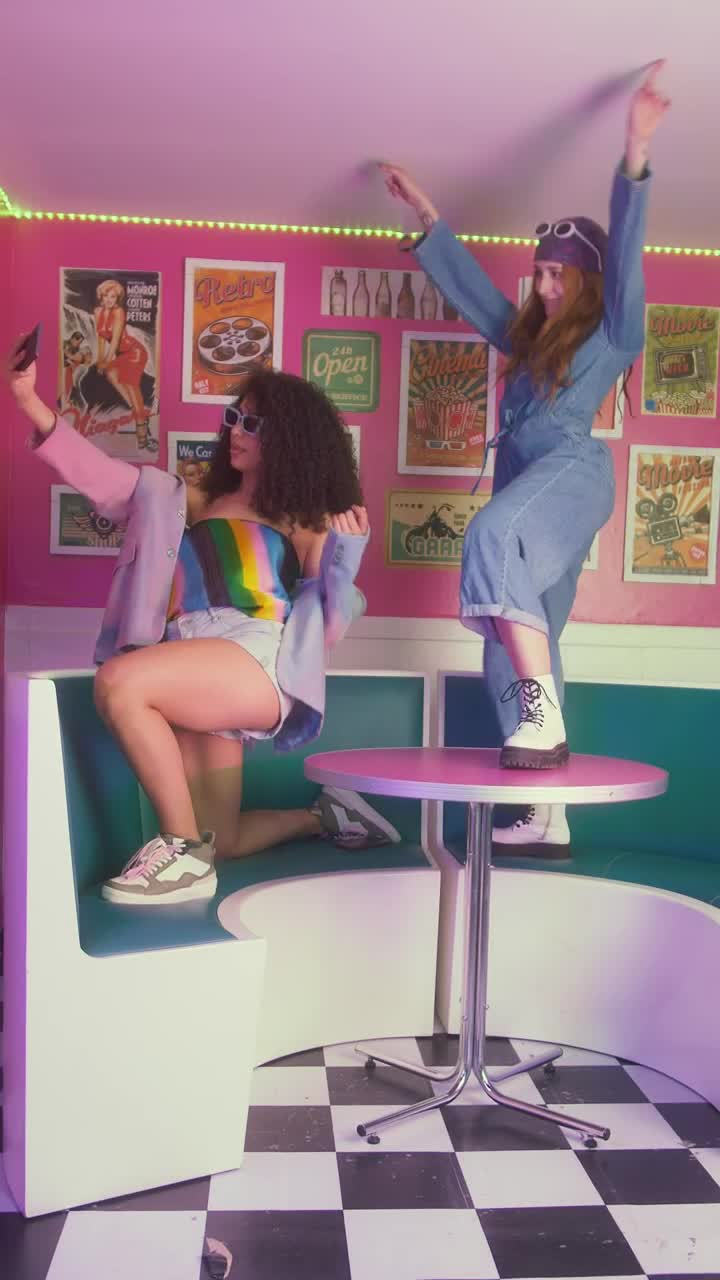 Free Stock Video Two Girls Having Fun In A Retro Restaurant 42313Live Wallpaper - Free Download