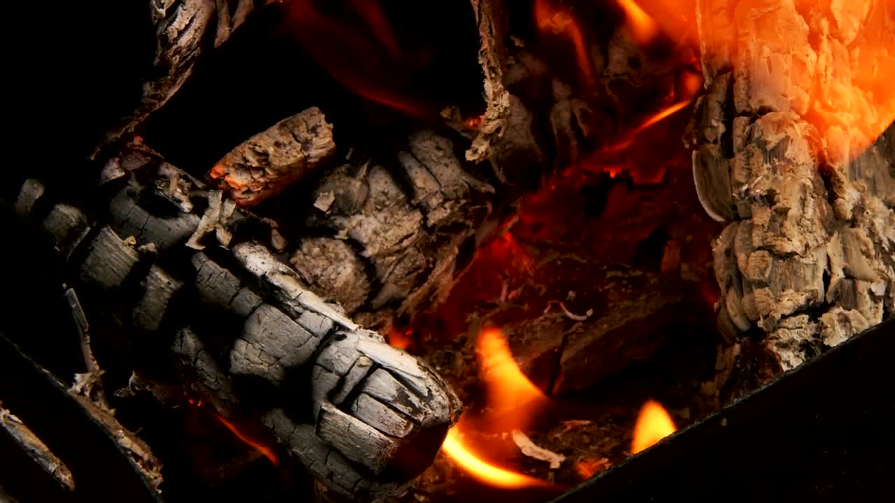 Video Stock Campfire With A Log Almost In Ashes Live Wallpaper For PC - Free Download