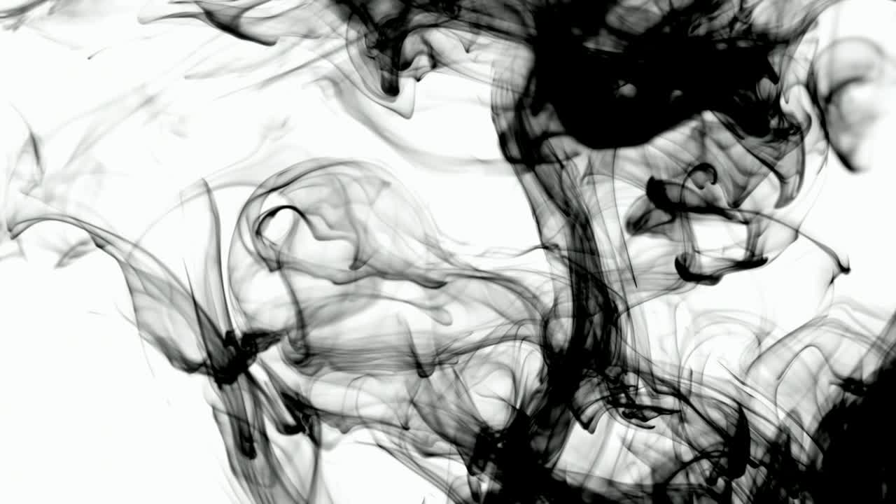 Stock Video Black Ink Swirls On A White Background Live Wallpaper For PC - Free Download