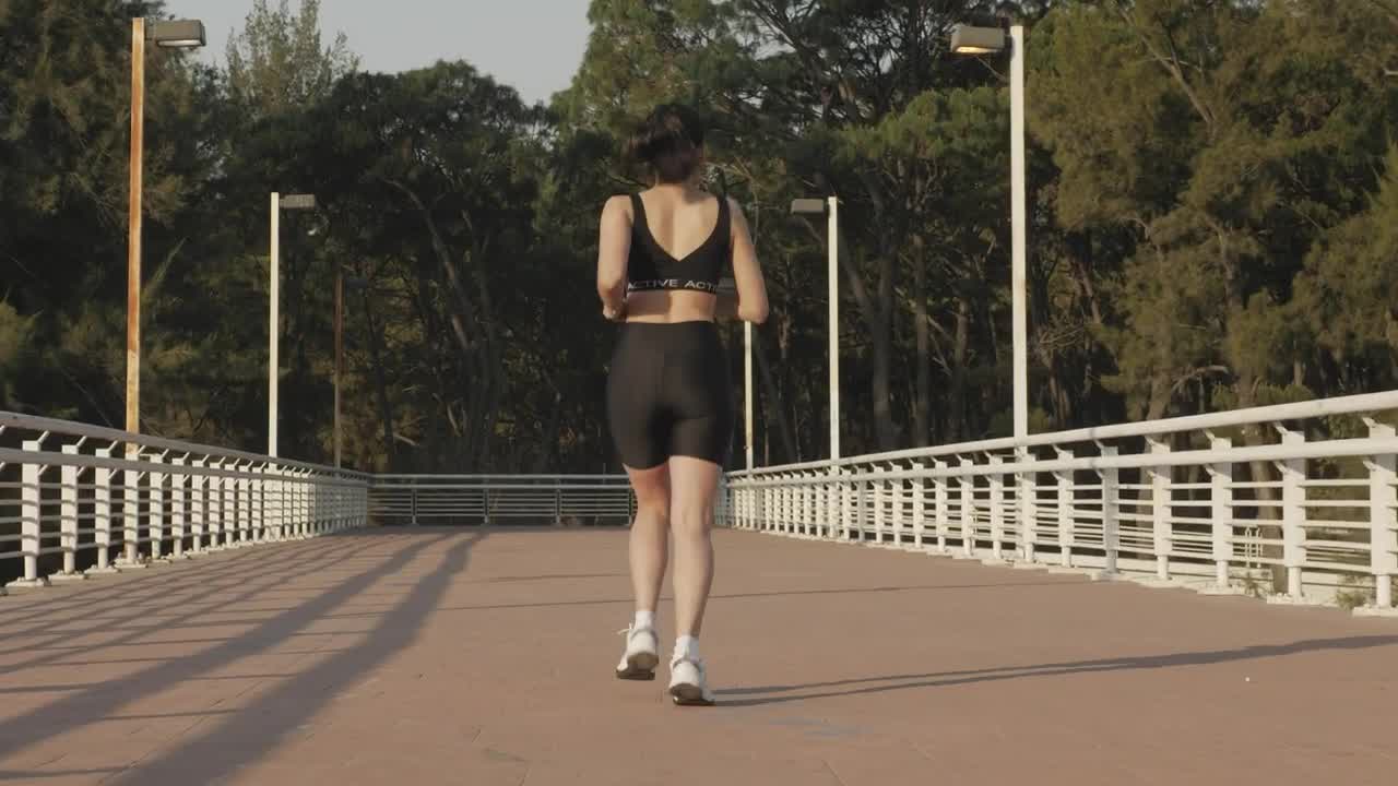 Stock Video Girl In Sportswear Jogging Outdoors Live Wallpaper For PC - Free Download