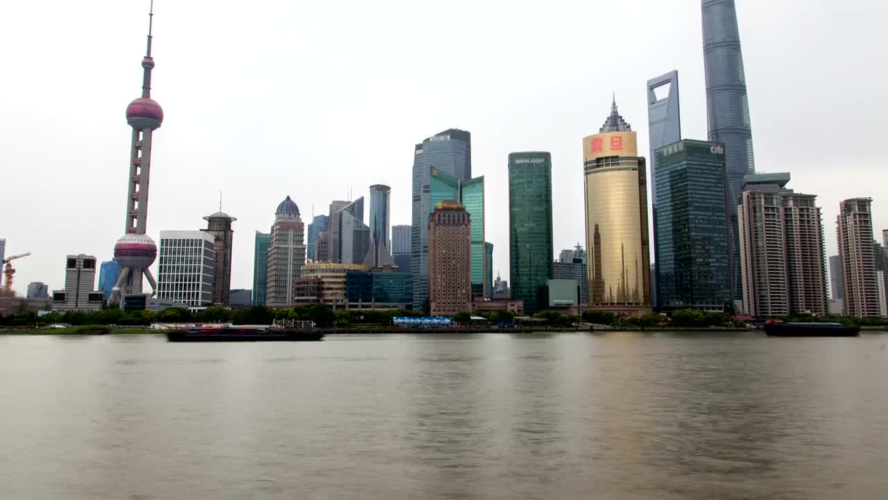 Free Stock Video Shanghai City Skyline And The River Traffic Live Wallpaper - Free Download