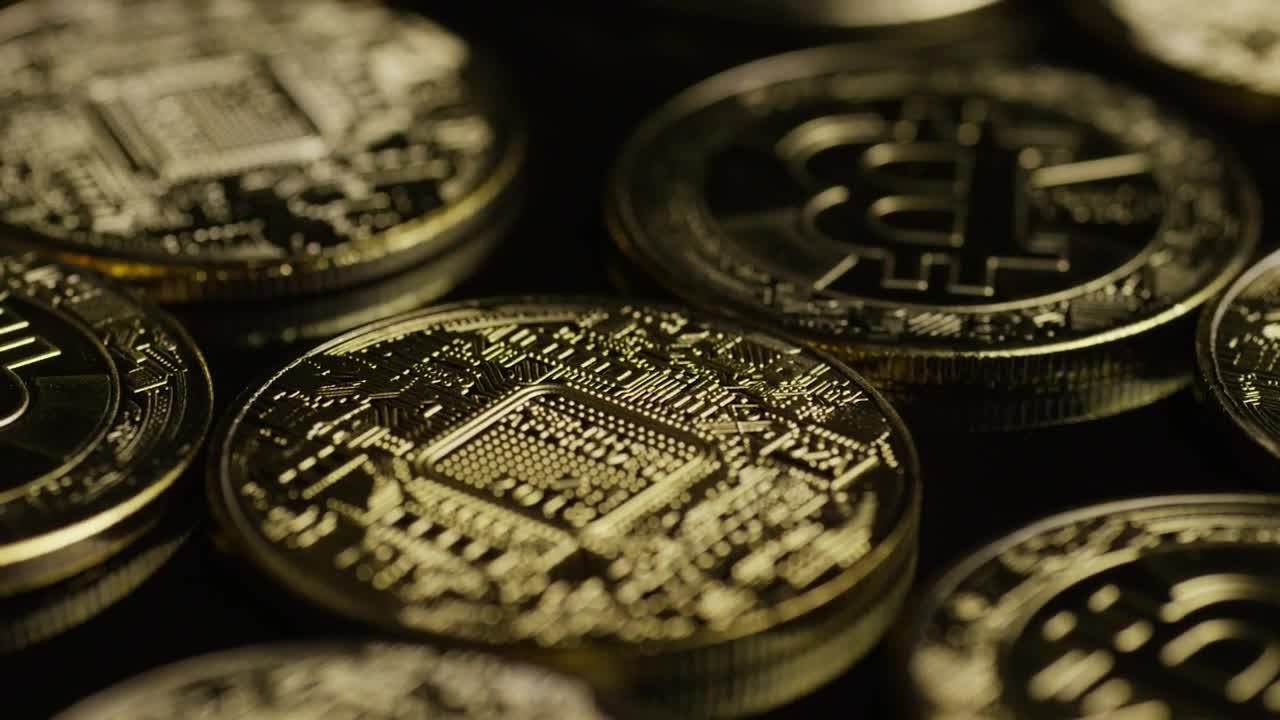 Stock Video Bitcoins On A Black Surface Live Wallpaper For PC - Free Download