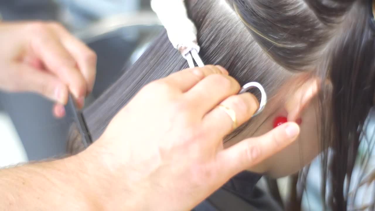Stock Video Hairstylist Cutting Womans Hair With Fire Live Wallpaper For PC - Free Download
