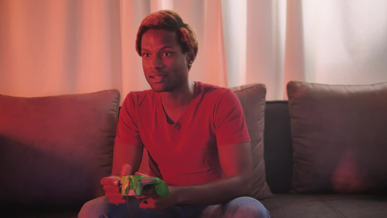 Stock Video Focused Man Playing Video Games Live Wallpaper For PC - Free Download