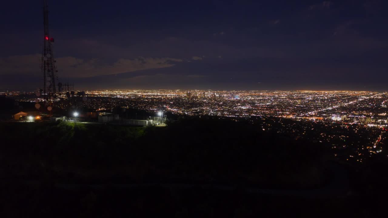 Free Stock Video Revealing The City Of Los Angeles At Night Aerial Live Wallpaper - Free Download