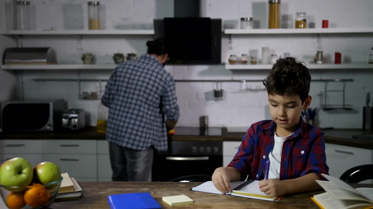 Video Stock Caring Father Helping With Homework Live Wallpaper For PC - Free Download