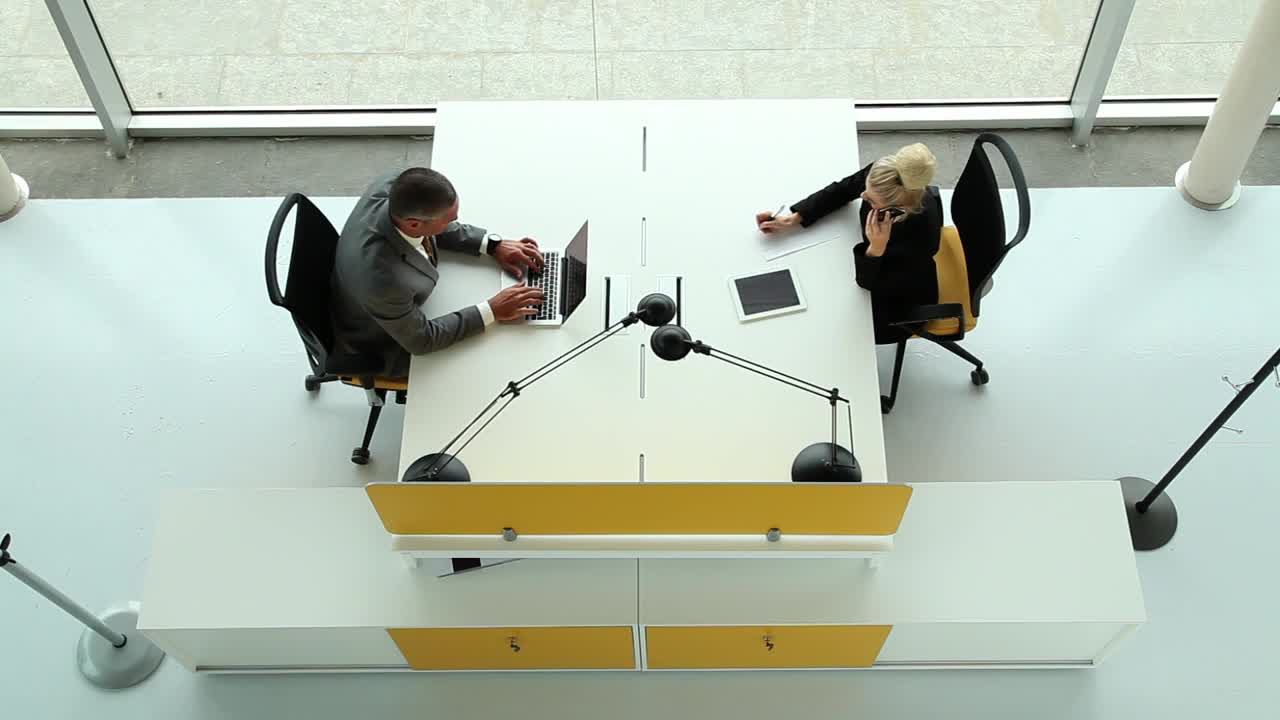 Stock Video Coworkers Working In The Office High View Live Wallpaper For PC - Free Download