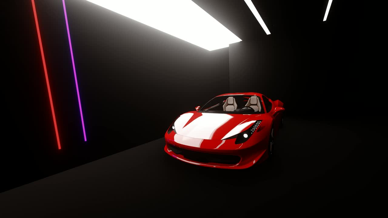 Video Stock Red Luxury Sports Car With A Spotlight Live Wallpaper Free - Free Download