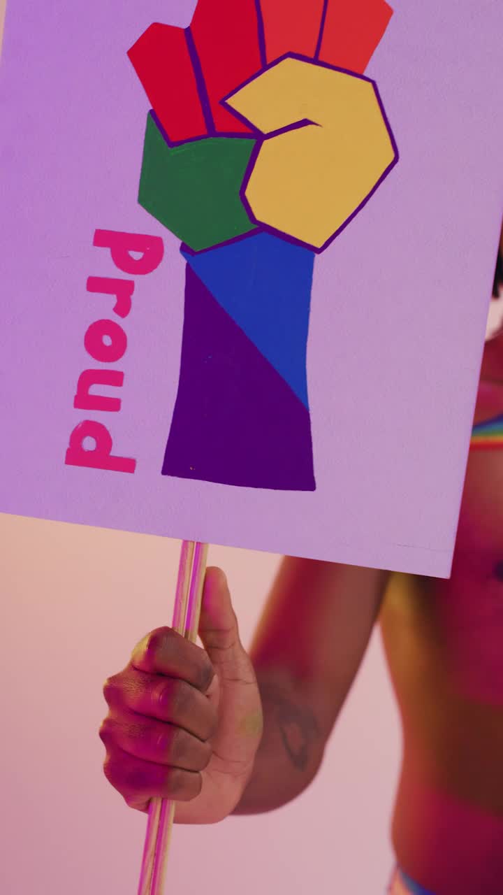 Stock Video Lgbt Man With A Pride Sign Animated Wallpaper - Free Download