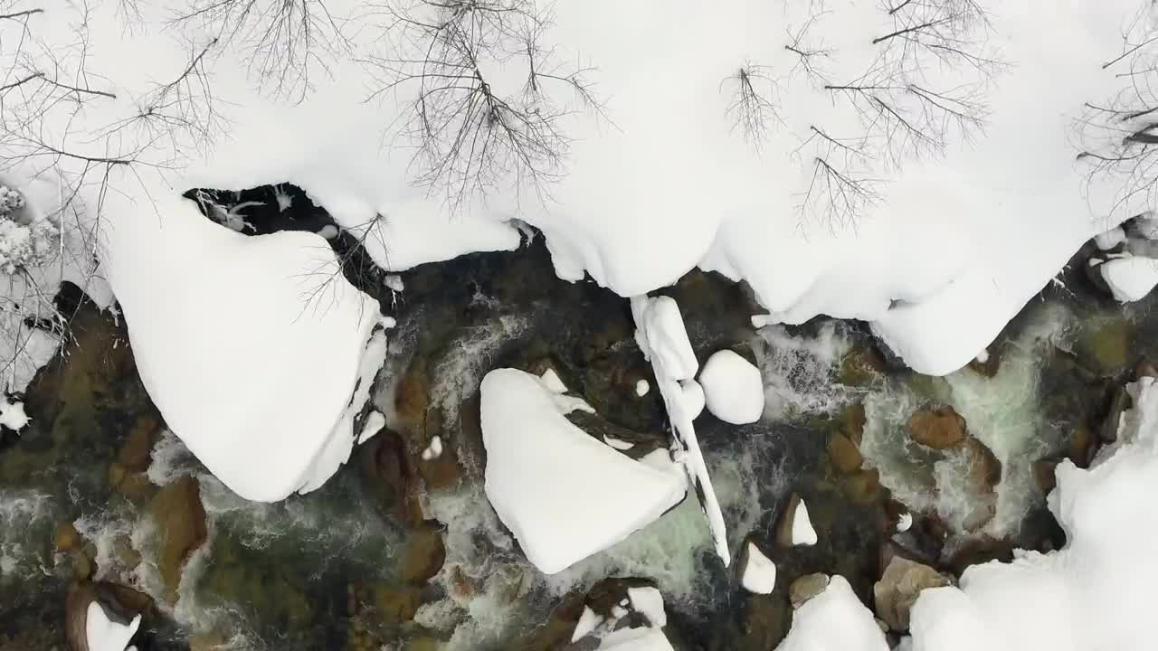 Free Video Stock Stream Flowing Between The Snow Live Wallpaper - Free Download