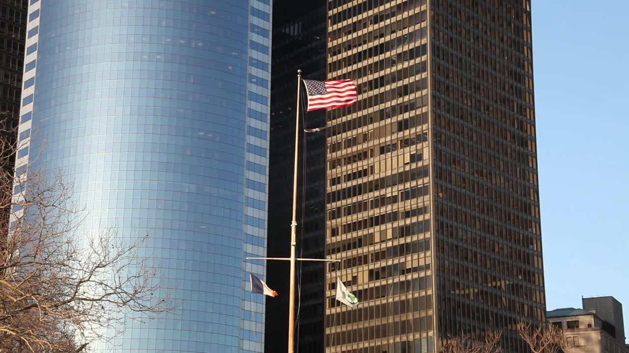 Stock Video Flags Flying In Downtown Manhattan Live Wallpaper For PC - Free Download