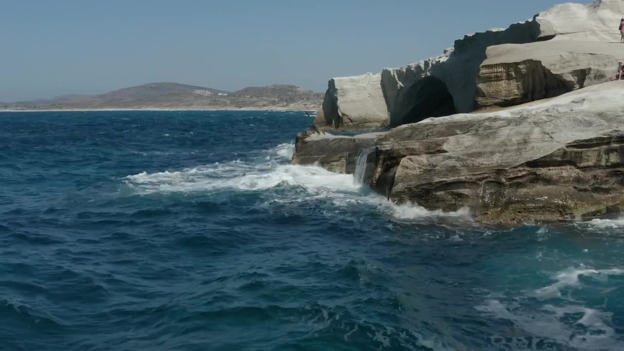 Free Stock Video Waves Hitting A Rocky Cliff In Greece Live Wallpaper - Free Download