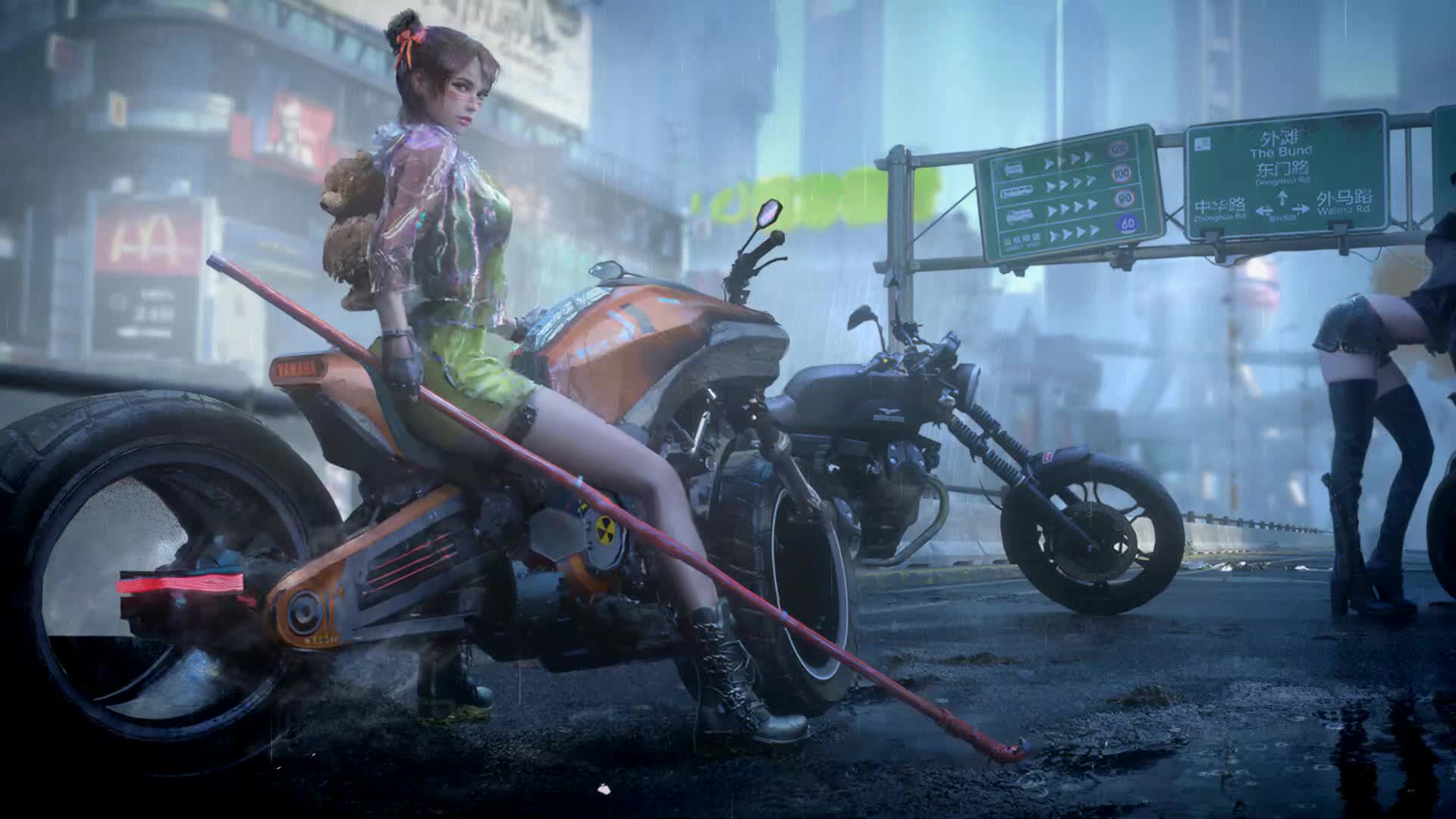 Cyberpunk Bykes And Girls Live Wallpaper - Free Download