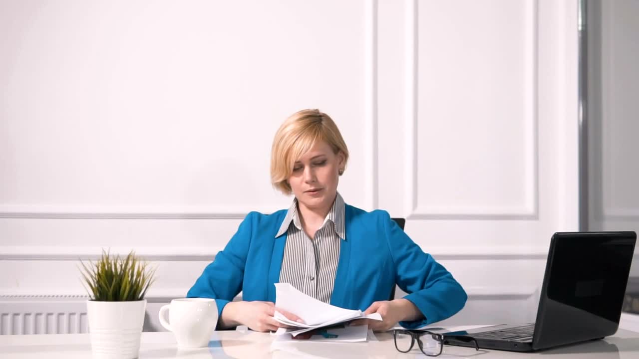 Free Video Stock tired woman fed up with work throws papers in air Live Wallpaper - Free Download