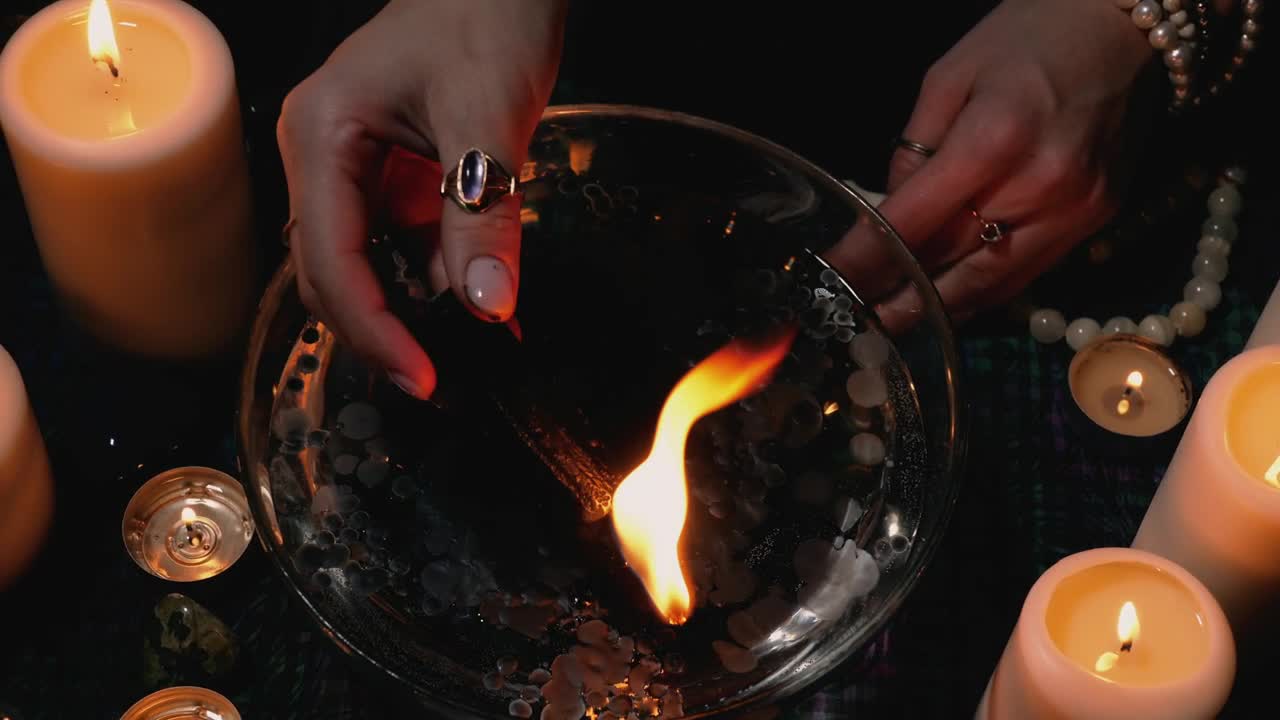 Stock Video Mystic Ritual With Candle Live Wallpaper - Free Download