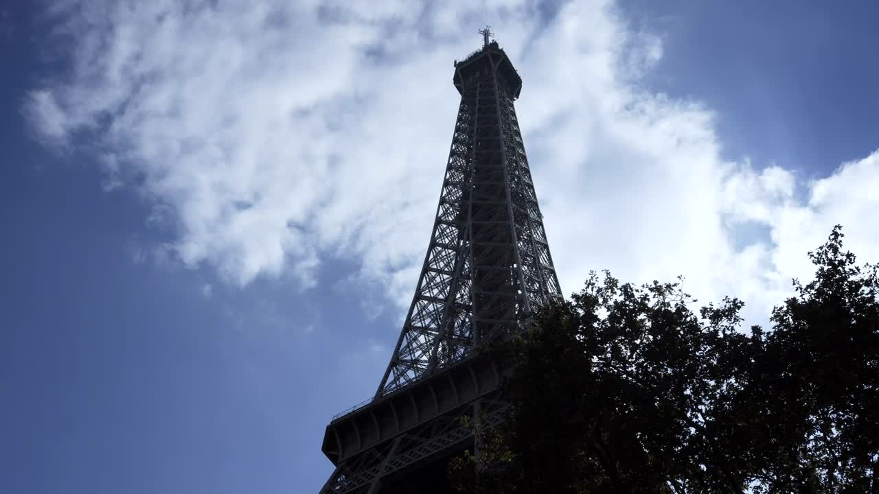 Free Stock Video Silhouette Of The Eiffel Tower Under A Blue Sky Live Wallpaper - Free Download
