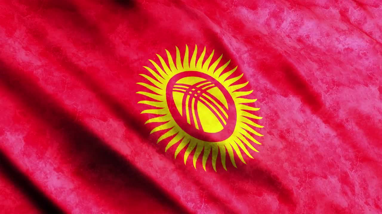 Stock Video Kyrgyzstan Flag Waving Full Screen Animated Wallpaper - Free Download