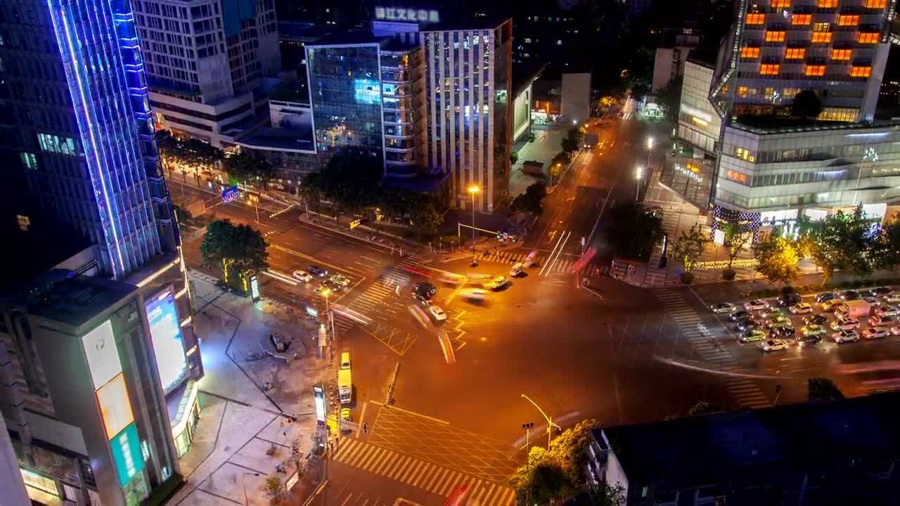 Video Stock Chengdu Business District At Night Live Wallpaper For PC - Free Download