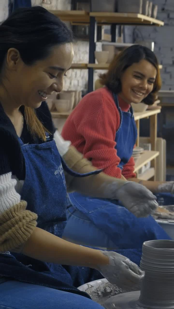Free Stock Video Two Women Making Earthenware Vases Side By Side Live Wallpaper - Free Download