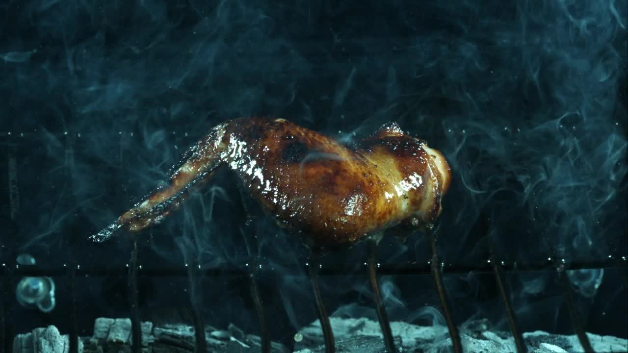 Stock Video Grilling Barbecue Chicken Wings In Slow Motion Live Wallpaper For PC - Free Download