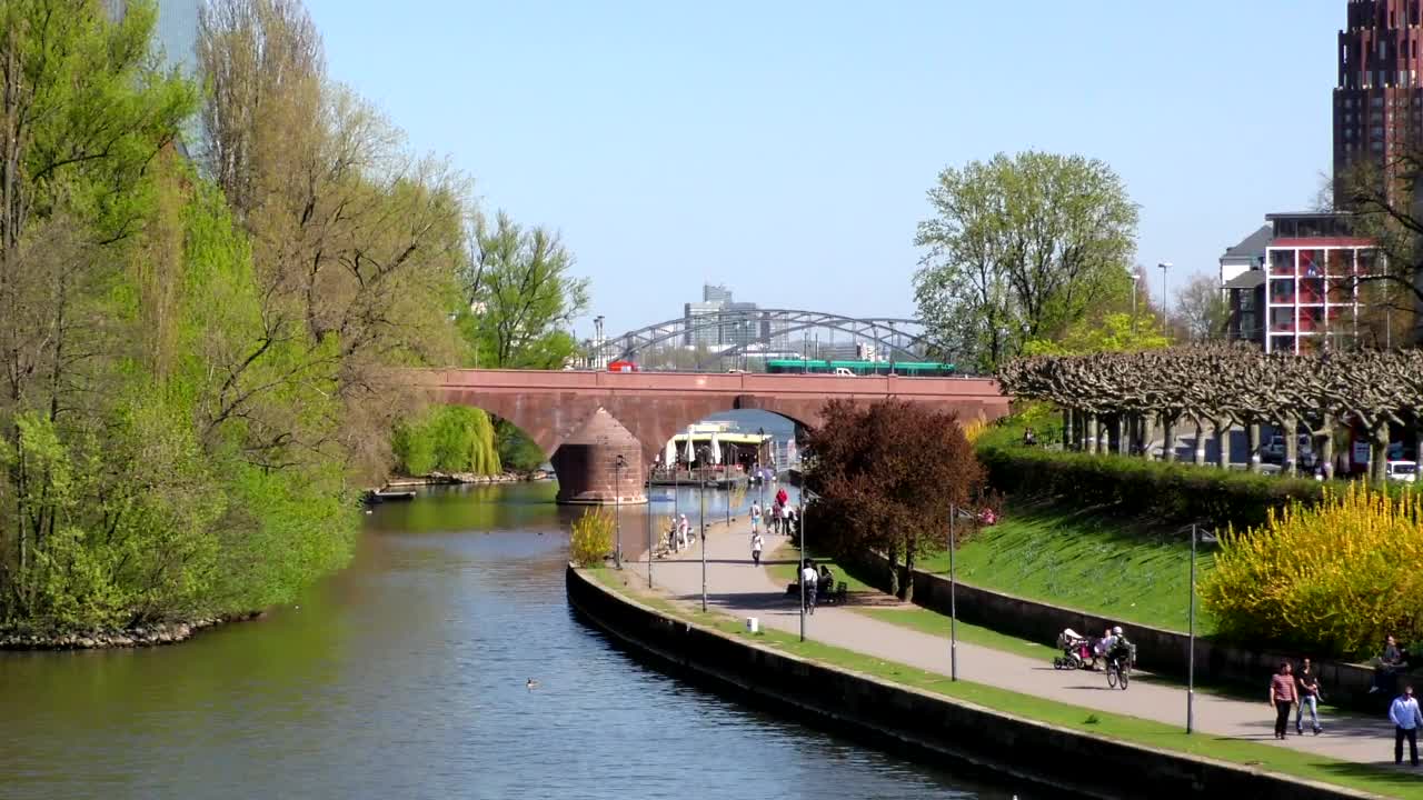 Stock Video Frankfurt City River Live Wallpaper For PC - Free Download