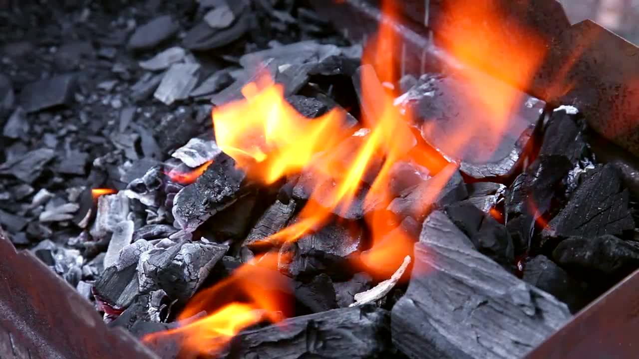 Video Stock Carbon Chunks And Flames Burning In The Brazier Live Wallpaper For PC - Free Download