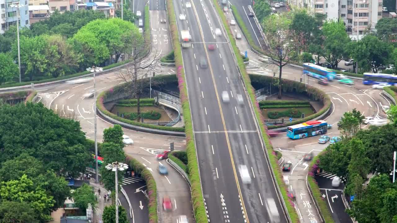 Free Stock Video Roundabout With Overpass And Fast Motion Traffic Live Wallpaper - Free Download