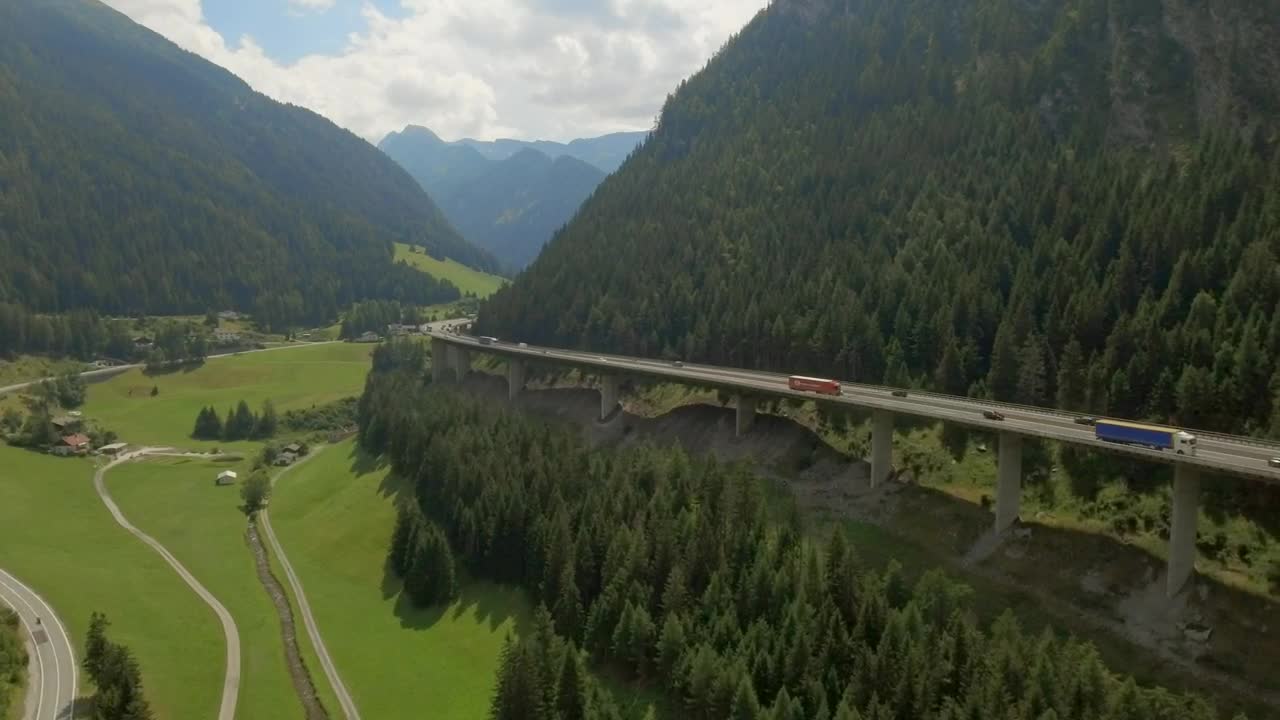 Stock Video Freeway On A Bridge Next To A Mountainous Landscape Live Wallpaper For PC - Free Download