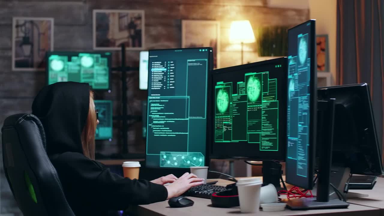 Stock Video Hackers Working Together In An Apartment Live Wallpaper For PC - Free Download