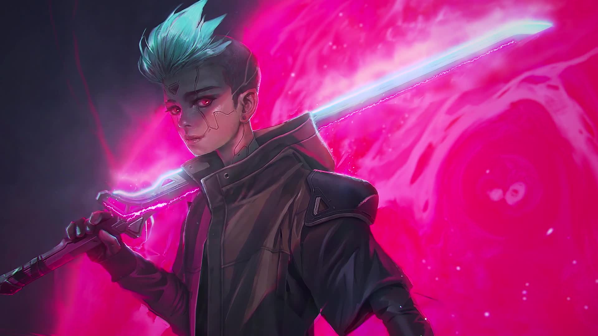 Cyberpunk Girl With Sword Live Wallpaper - Free Download