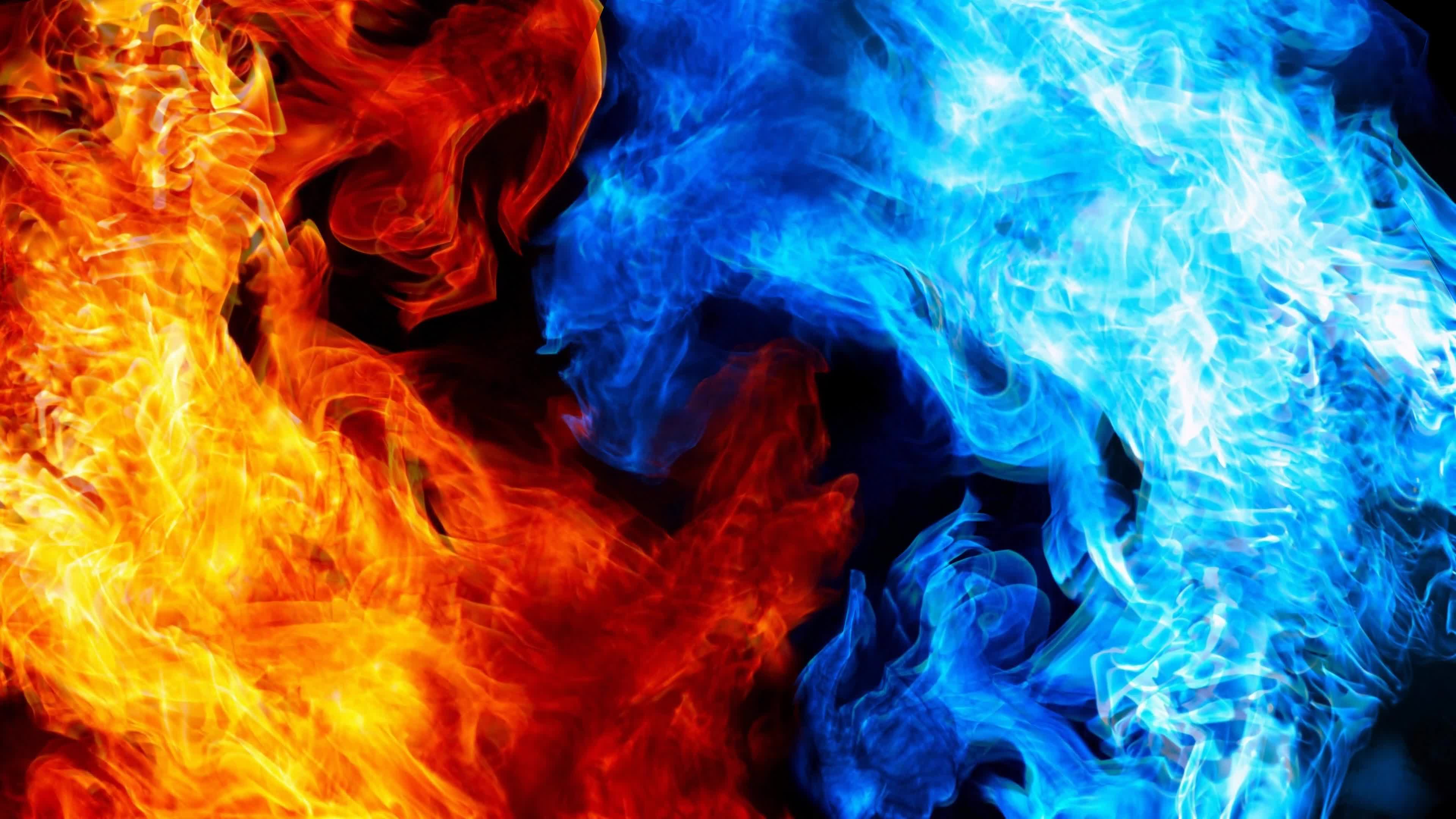 Red  Flame  Blue  Fire  4K  Abstract  Artwork  Live  Wallpaper - Free Download