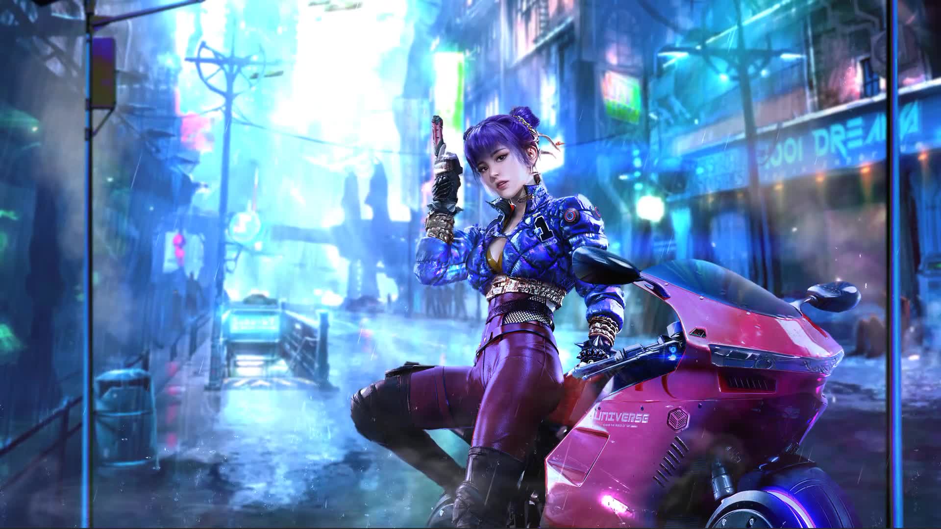 Asian Girl With Bike Live Wallpaper - Free Download