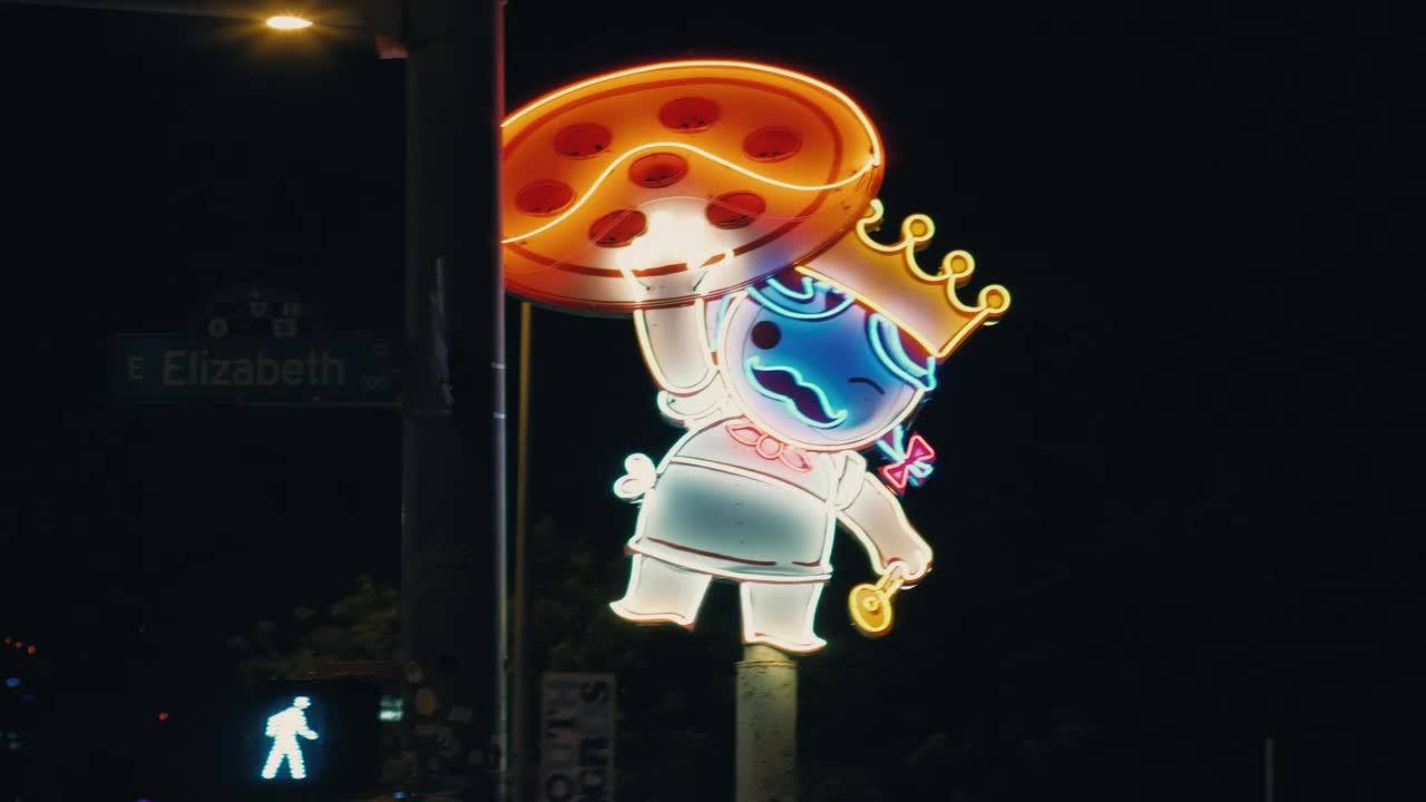 Stock Video Neon Sign Of A Character From A Pizzeria Live Wallpaper - Free Download