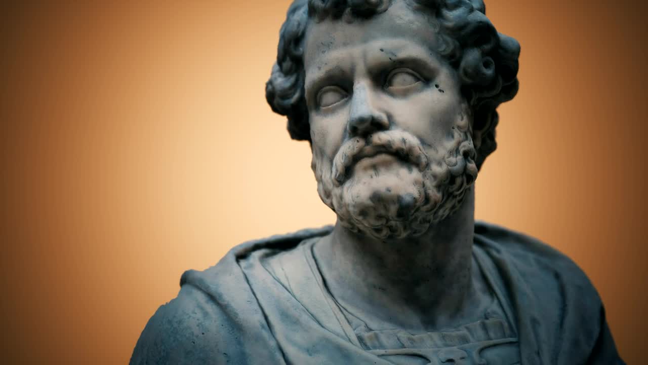 Stock Video Marble Statue Against An Orange Backgroun Animated Wallpaper - Free Download