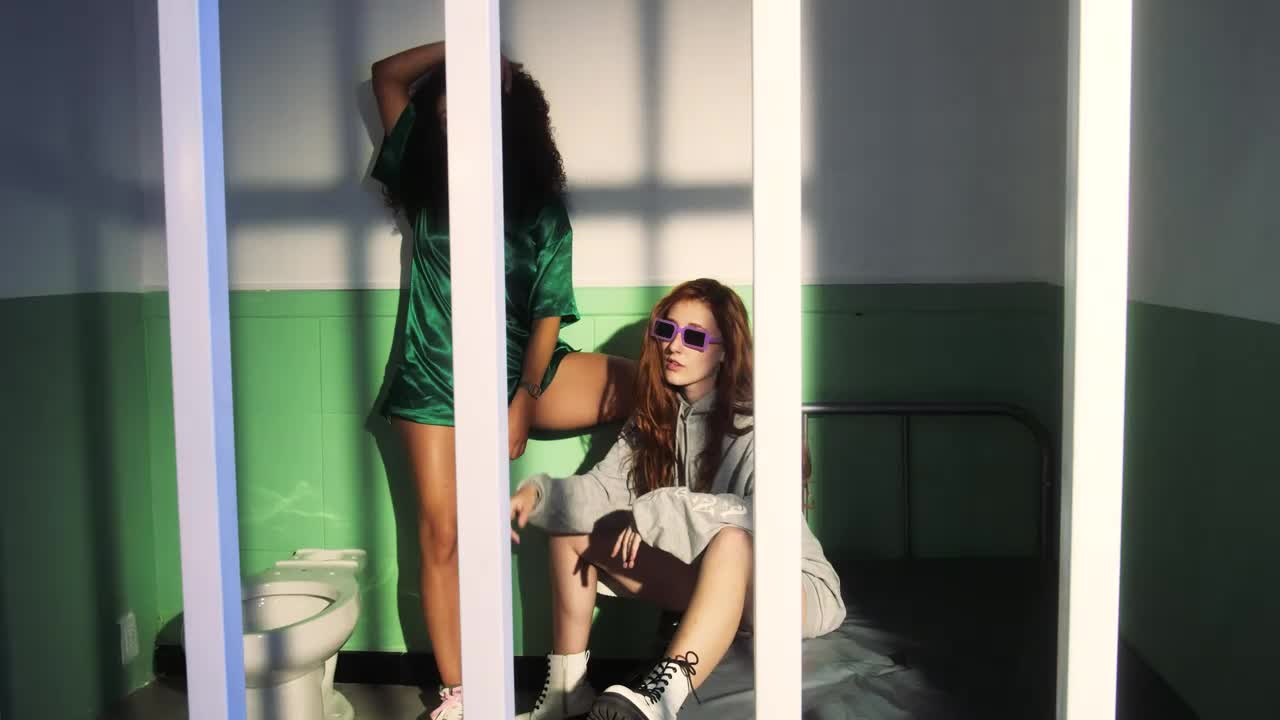 Free Stock Video Two Stylish Friends Incarcerated After A Night Out Live Wallpaper - Free Download