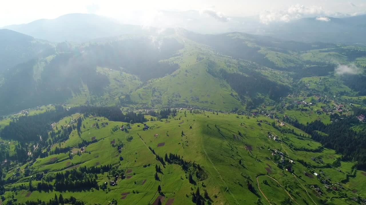 Free Stock Video Village In The Mountains Afar Aerial Shot Live Wallpaper - Free Download