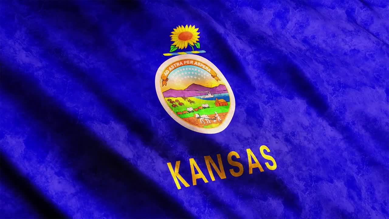 Stock Video Kansas State Flag Waving In The Wind Animated Wallpaper - Free Download