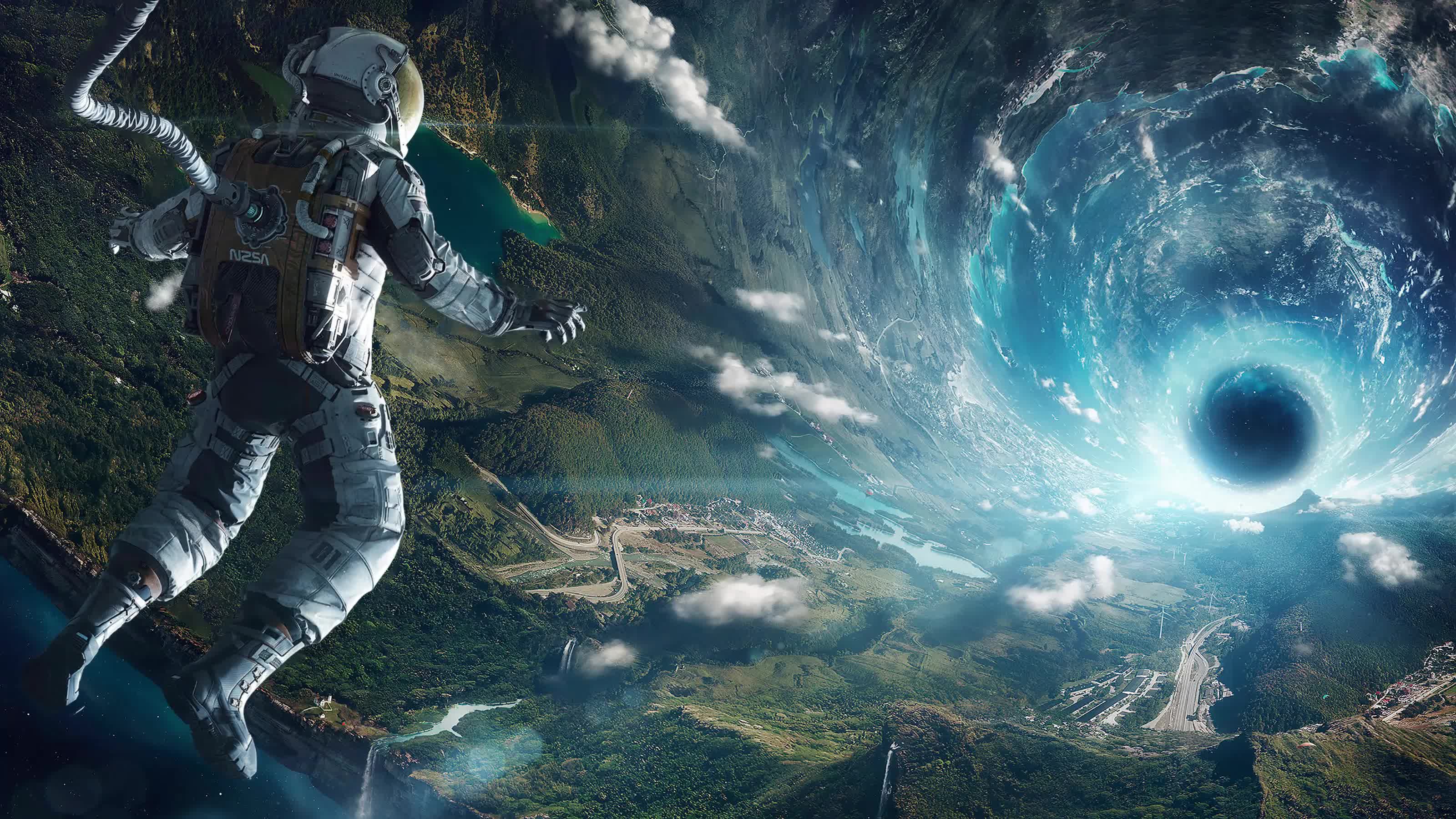 Astronaut In Vortex Live Wallpaper - Free Download