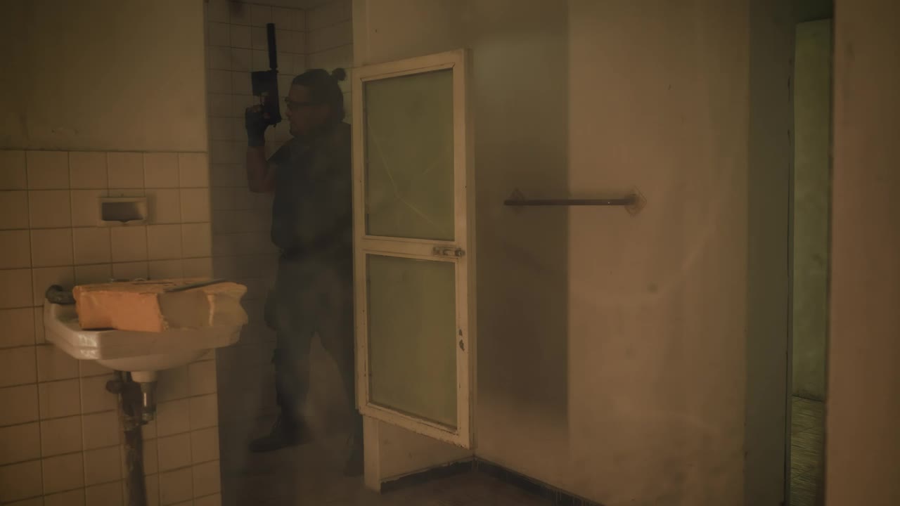 Stock Video Mercenary In An Abandoned Buildin Animated Wallpaper - Free Download