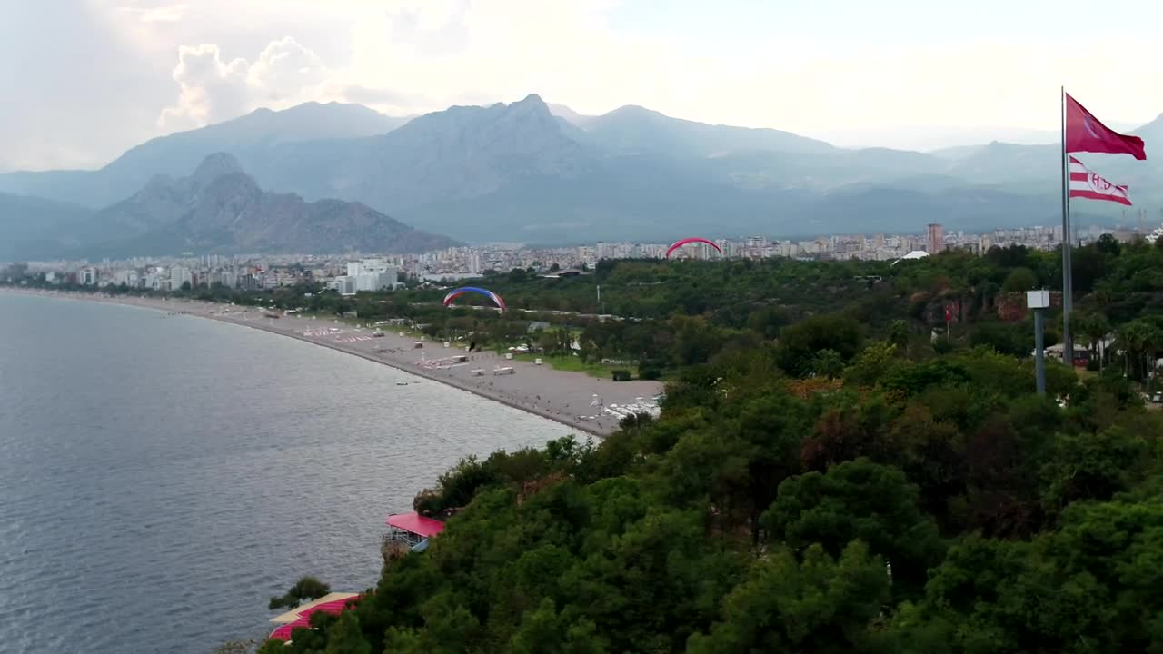 Stock Video Paragliding Towards The Beach Live Wallpaper - Free Download