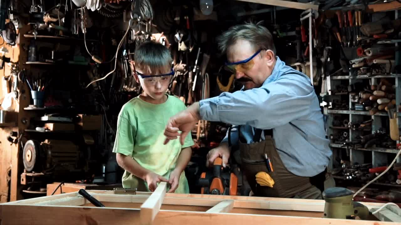Video Stock Carpenter And Grandson In The Workshop Live Wallpaper For PC - Free Download