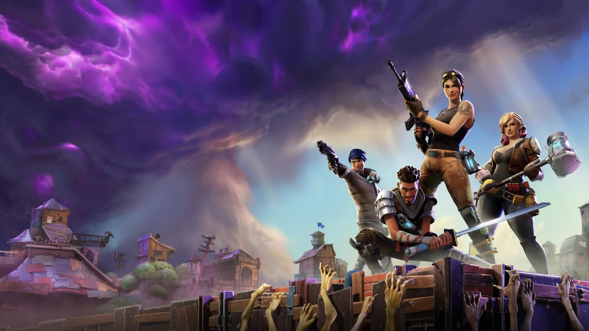 Fortnite  Team  Zombies  Tornado  Live  Desktop  Wallpaper - Free Download