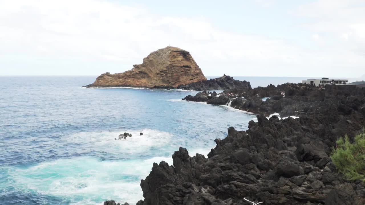 Stock Footage Volcanic Rocks On The Beach Coast Live Wallpaper - Free Download