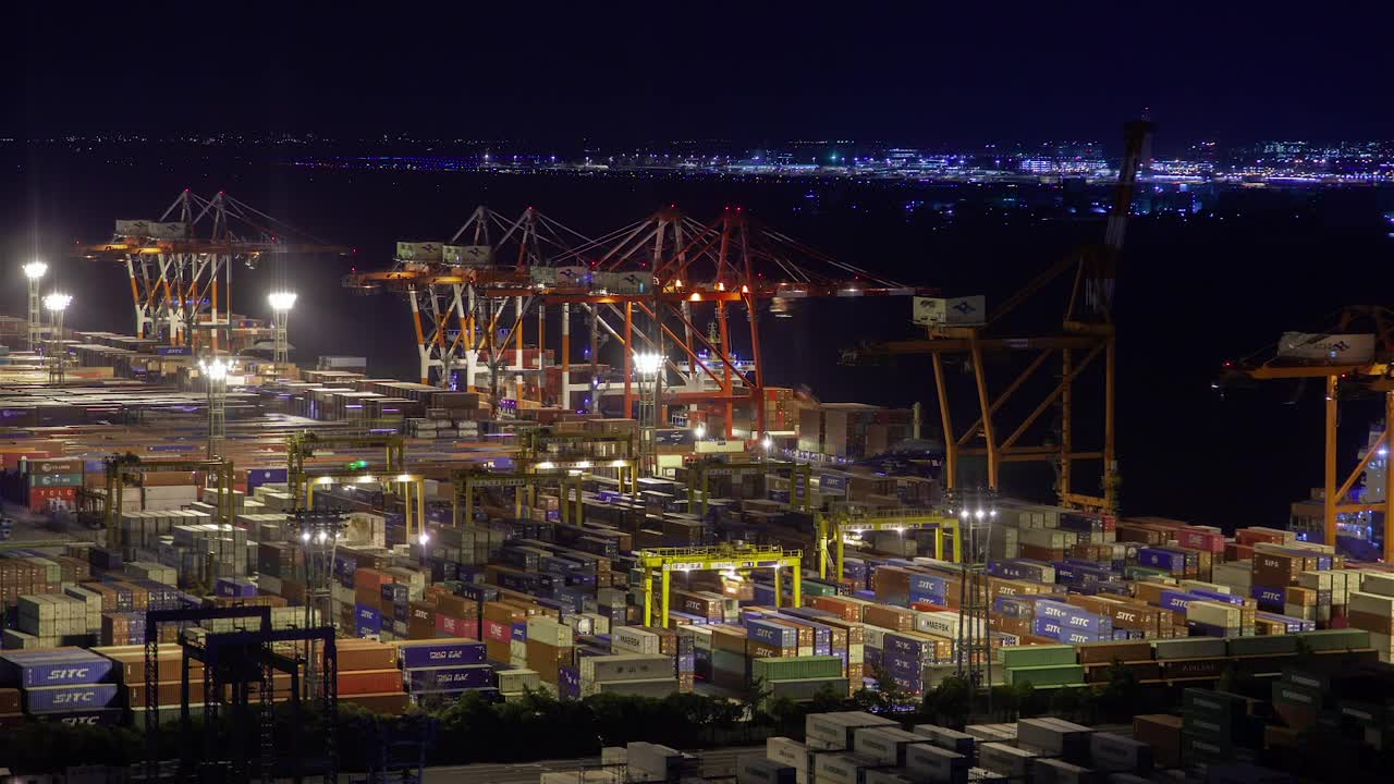 Free Video Stock tokyo containerport at night Live Wallpaper - Free Download