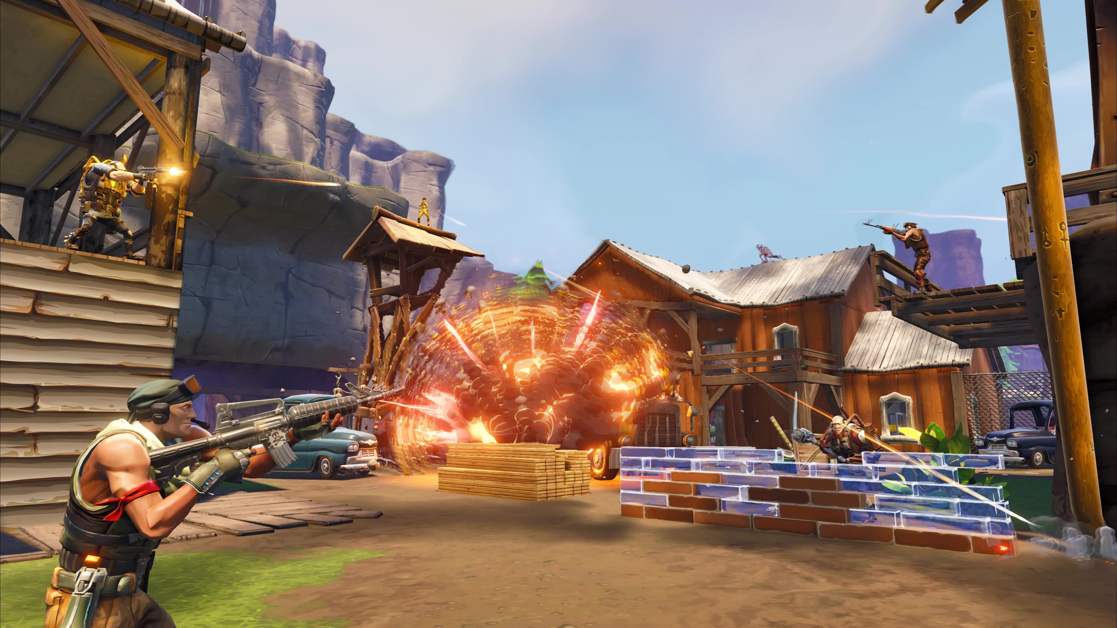 Fortnite  Gameplay  Explosion  Live  Wallpaper - Free Download