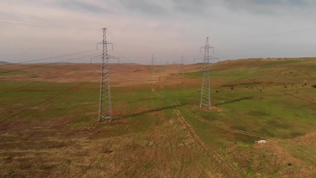Stock Video Electricity Cable Towers In The Fields Live Wallpaper For PC - Free Download