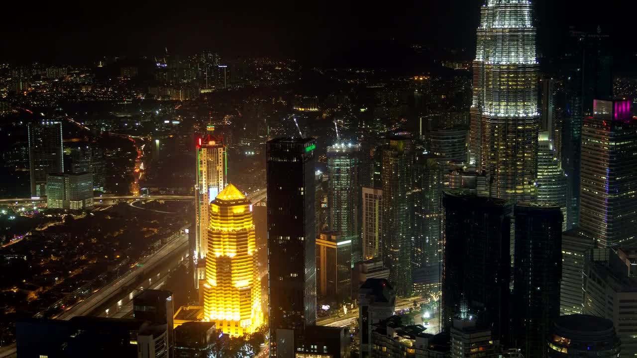 Stock Video Kuala Lumpur Cityscape Buildings At Night Animated Wallpaper - Free Download